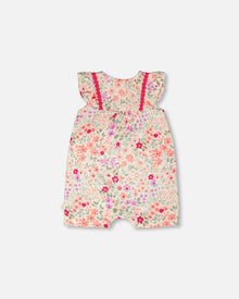 Combi-short écru imprimé fleurs