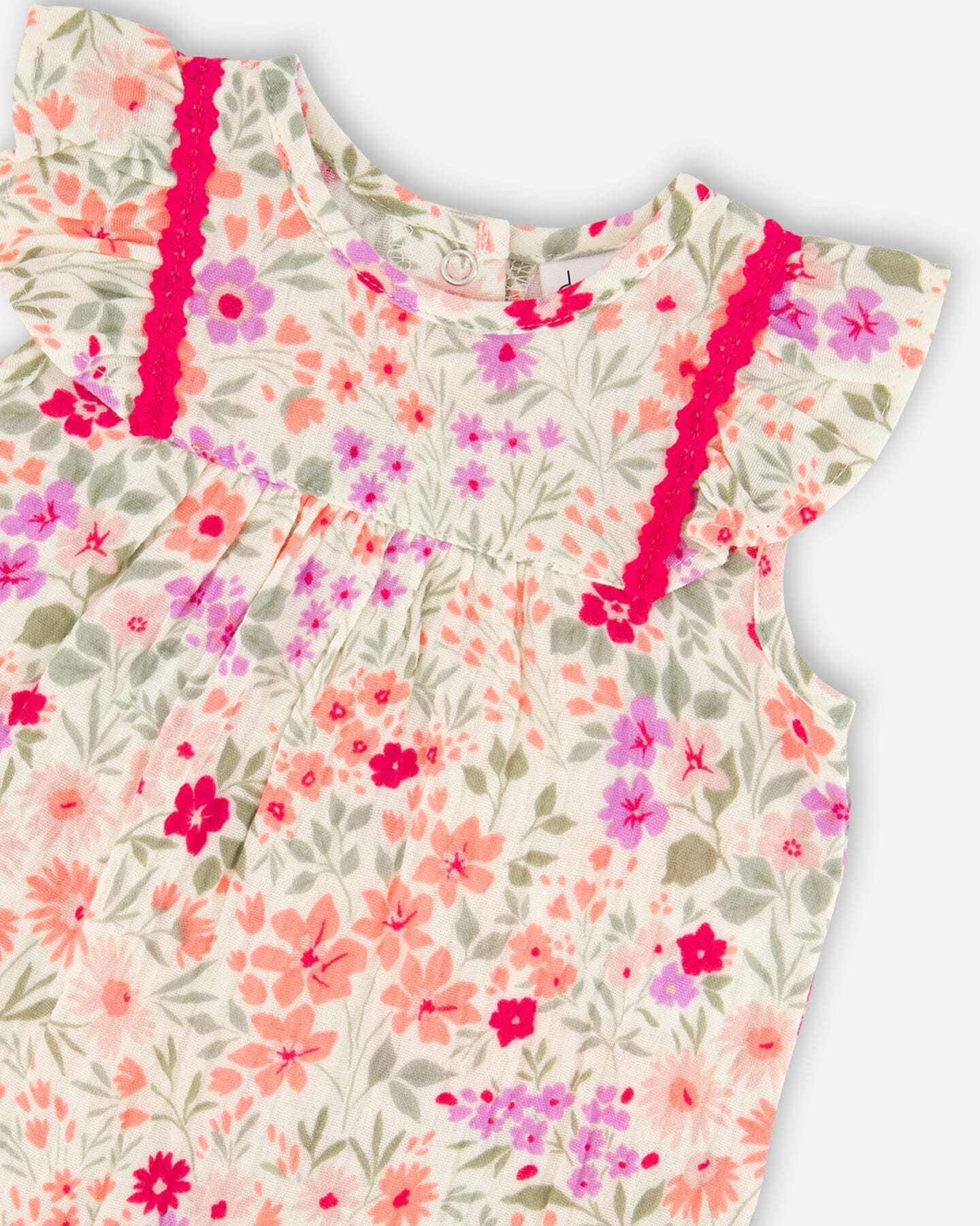 Combi-short écru imprimé fleurs