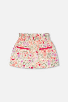 Muslin Skort Off White Printed Flowers