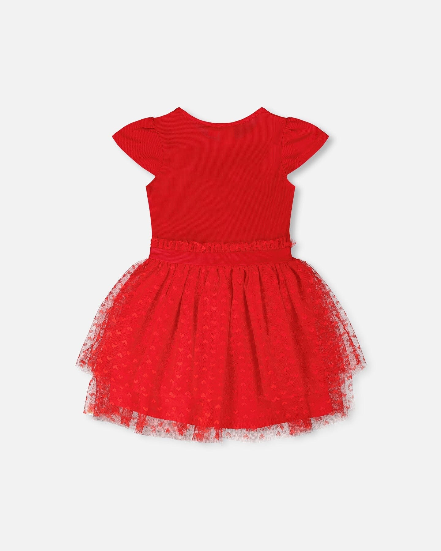 Robe bi-matière rouge