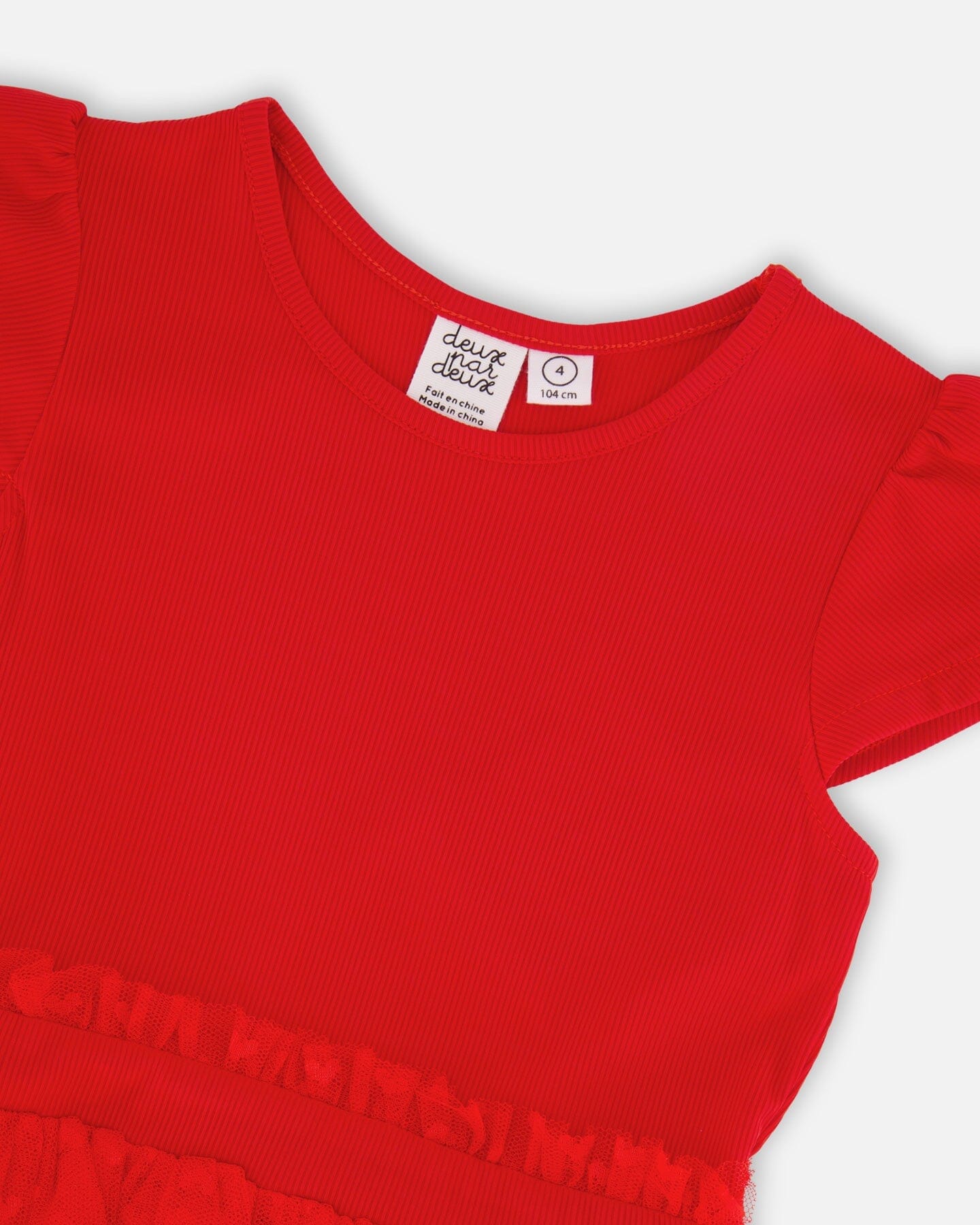 Robe bi-matière rouge