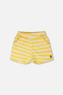Shorts rayé jaune et blanc