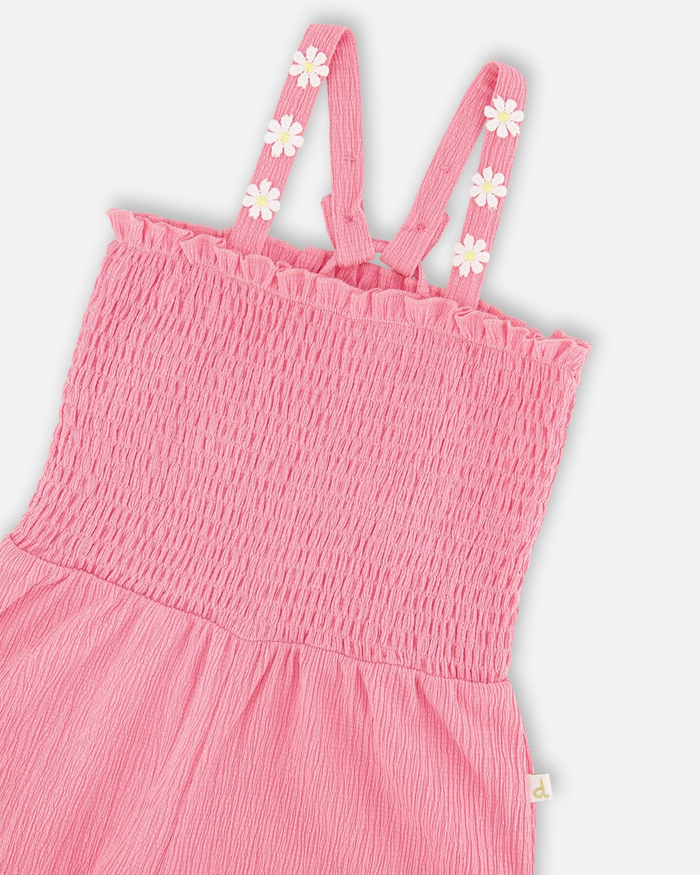 Combinaison plissée en jersey avec smocks rose