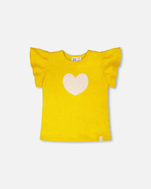 Haut en jersey froissé jaune