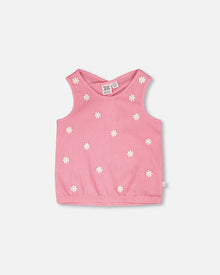 Débardeur en jersey froissé rose