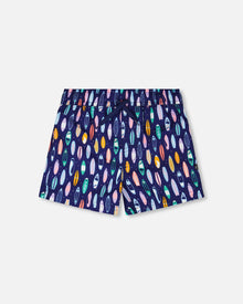 Boardshorts Blue Surfboard Print
