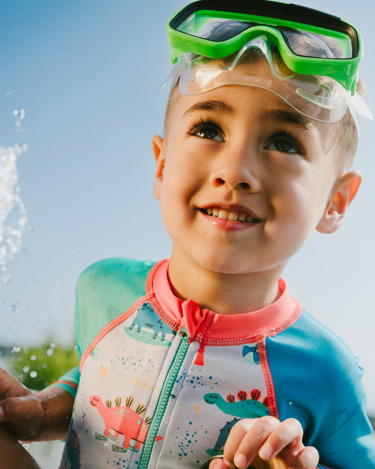 Combinaison de bain une pièce à manches longues anti-UV pour bébé et tout-petit, imprimé dinosaure gris