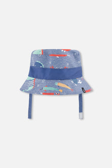 Recycled Polyester Beach Hat Blue Marine Animal Print