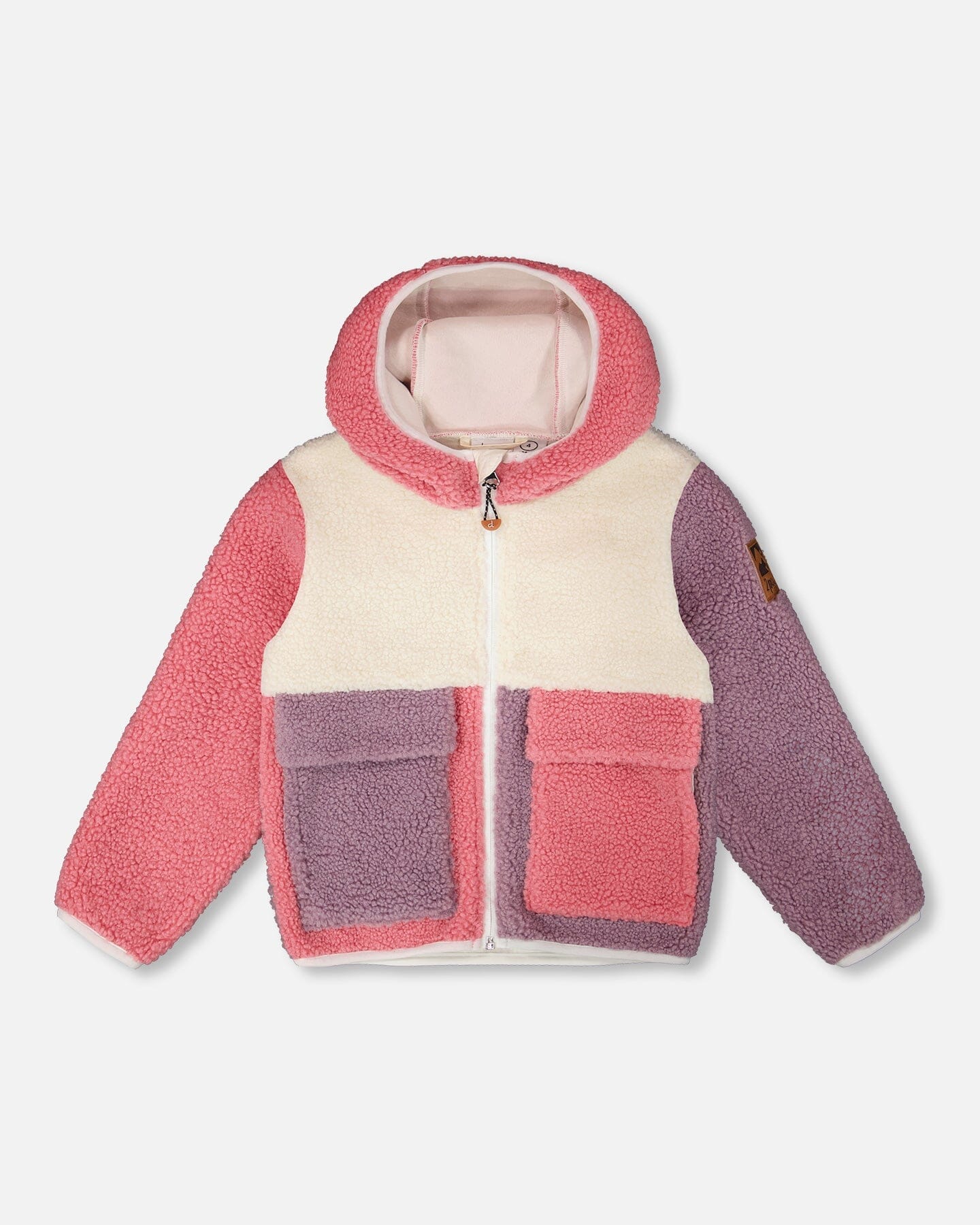 Veste Sherpa Colorblock Rose