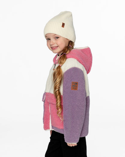 Veste Sherpa Colorblock Rose