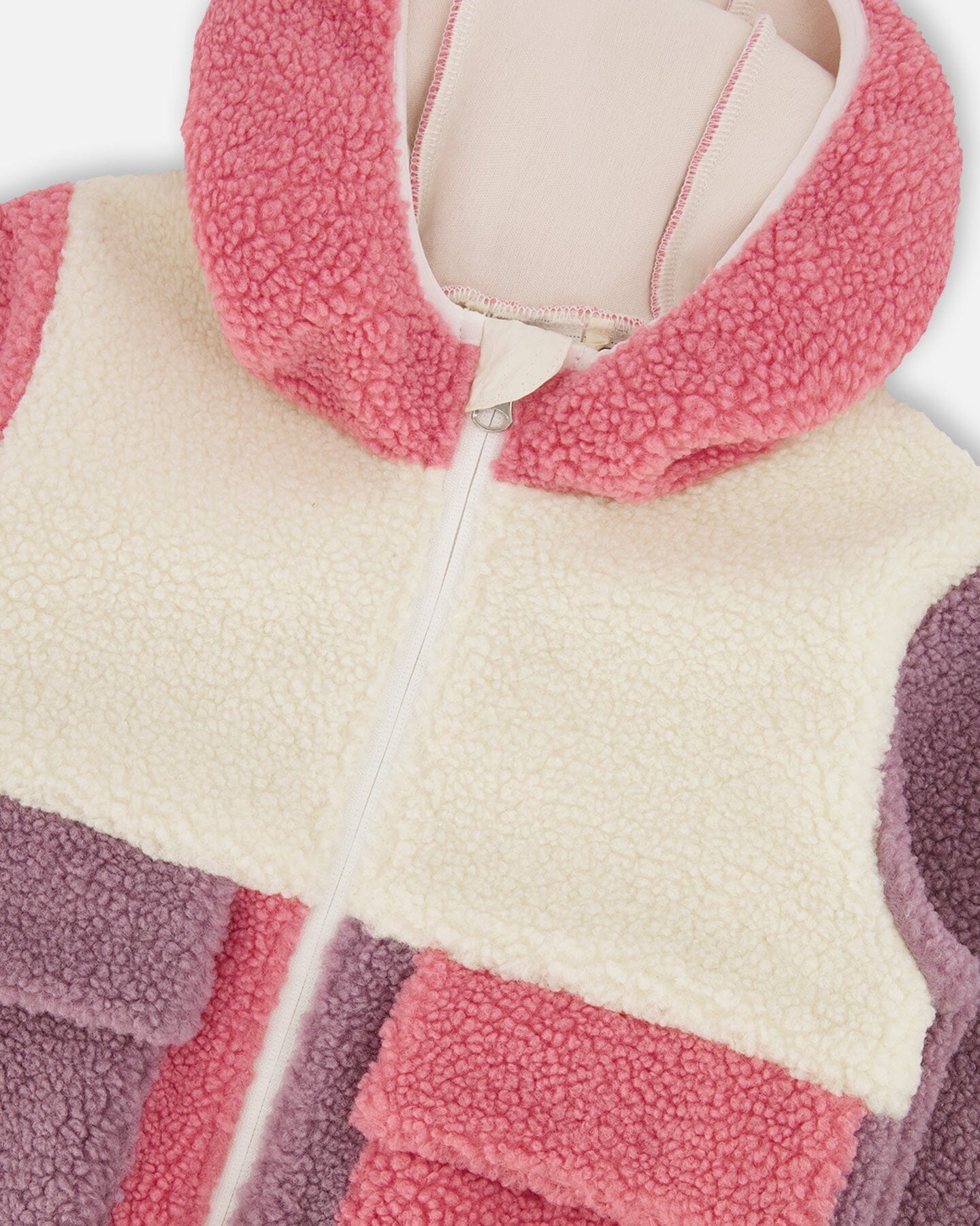 Veste Sherpa Colorblock Rose