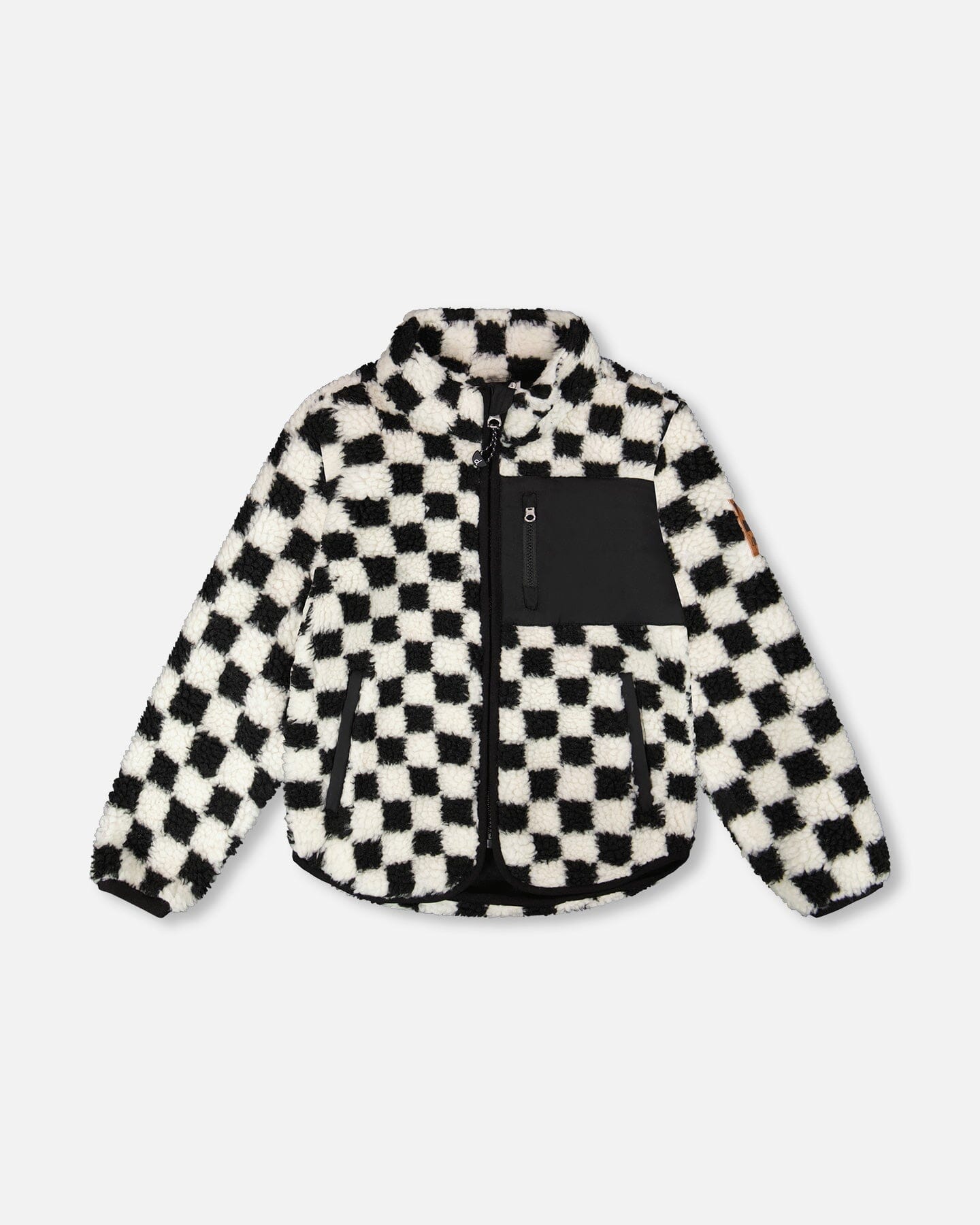 Veste Sherpa Carreaux Noirs