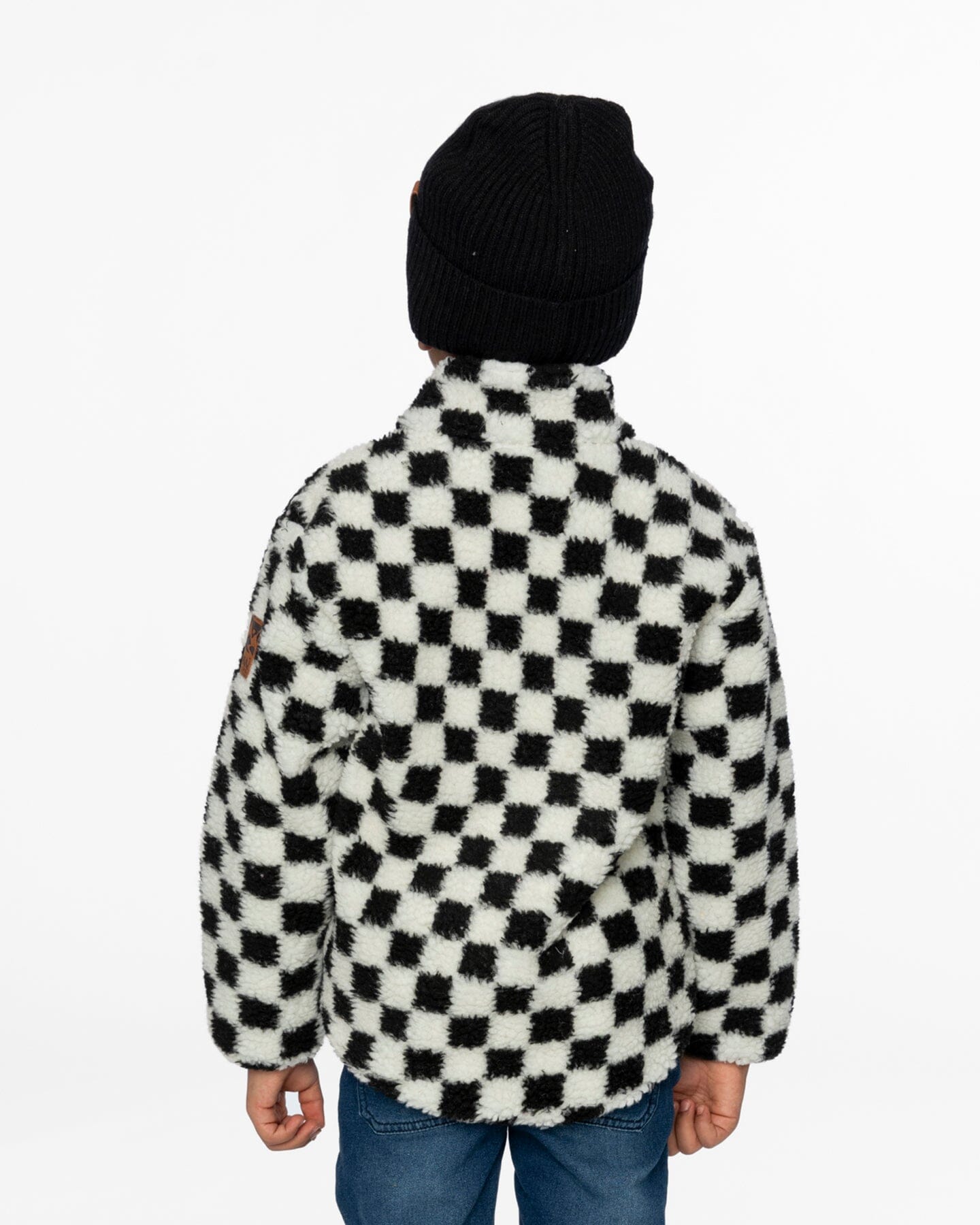 Veste Sherpa Carreaux Noirs