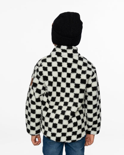 Veste Sherpa Carreaux Noirs