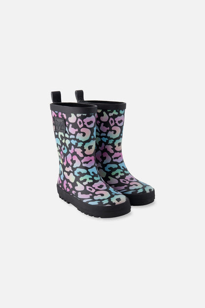 Bottes de pluie en caoutchouc naturel à motif animal noir