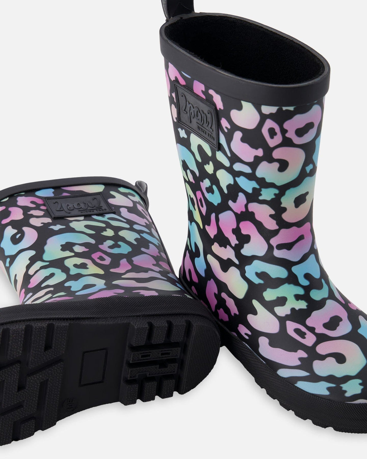 Bottes de pluie en caoutchouc naturel à motif animal noir