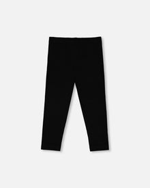 Rib Capri Leggings Black