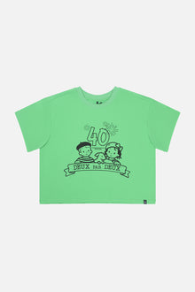Adult 40th Anniversary Graphic Boxy T-Shirt Green