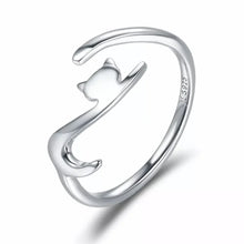 925 Sterling Silver Adjustable Cat Tail Ring