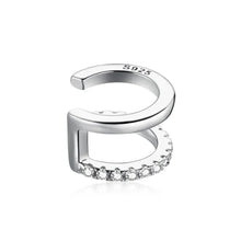 Manchette d'oreille en argent sterling 925 - Boucles d'oreilles clip élégantes couleur or pour femmes