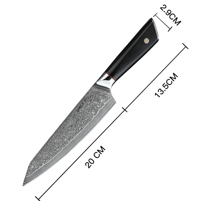 HAGAKURE 21 | Couteau de Chef 8" - Acier AUS 10 67 couches