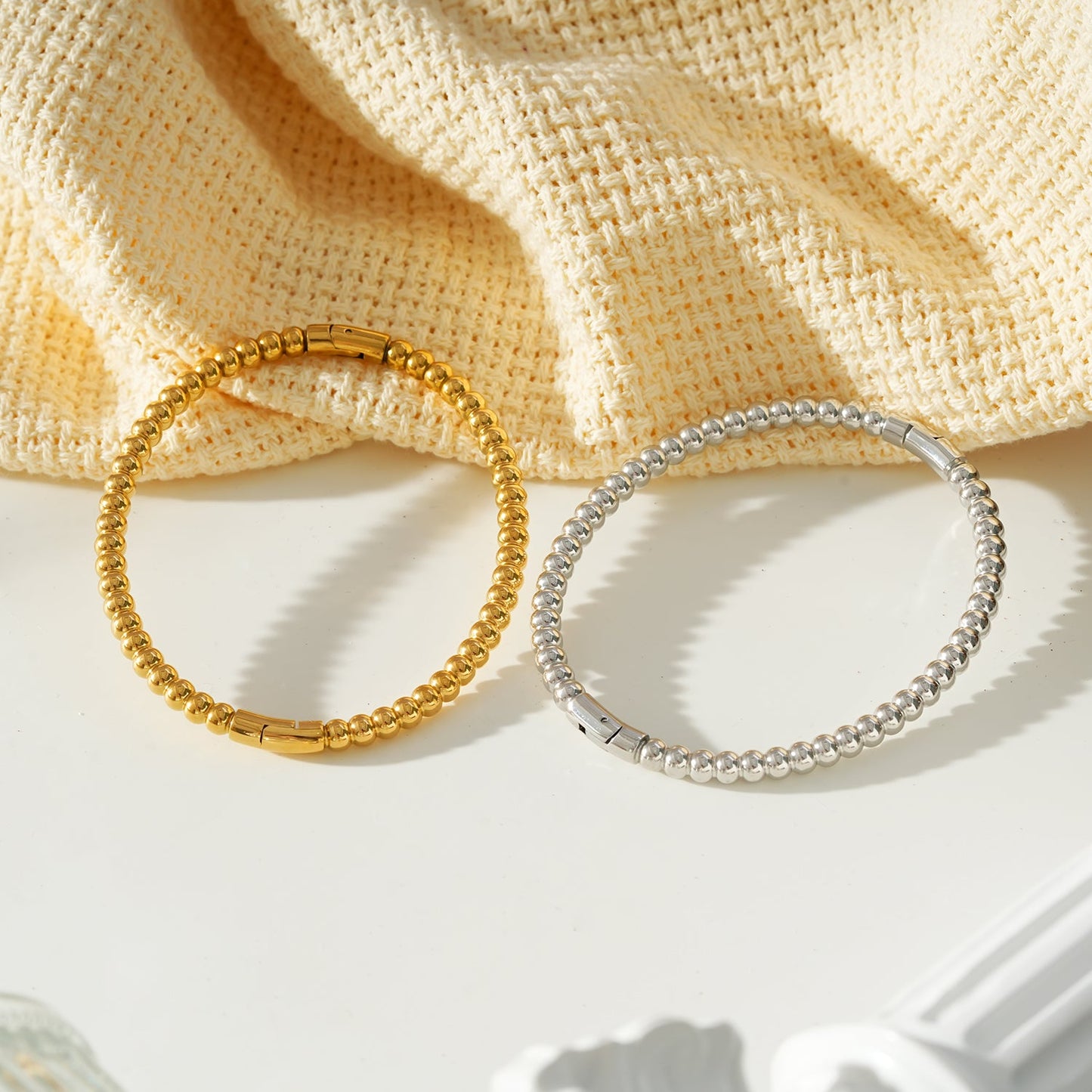 Style HANXI : Bracelet classique à billes en argent