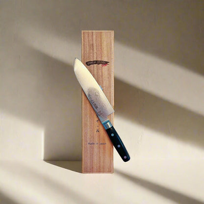 HAYAMI 180 - VG10 - Couteau Santoku en acier Damas 33 couches 180 mm