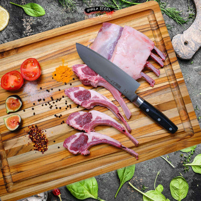 HAYAMI 180 - VG10 - Couteau Santoku en acier Damas 33 couches 180 mm