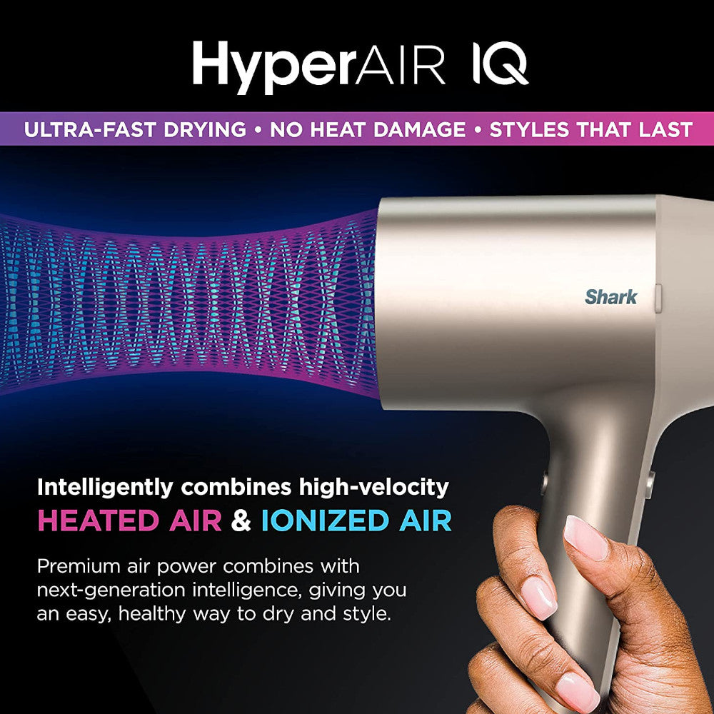 SHARK Blow Dryer HyperAIR Fast-Drying with IQ 2-in-1 Concentrator - Factory serviced with Home Essentials warranty - HD102C
