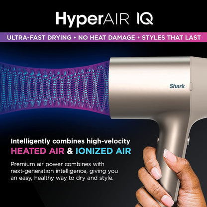 SHARK Blow Dryer HyperAIR Fast-Drying with IQ 2-in-1 Concentrator - Factory serviced with Home Essentials warranty - HD102C