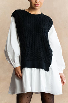 Robe Tunique Helga en Maille Torsadée Oversize