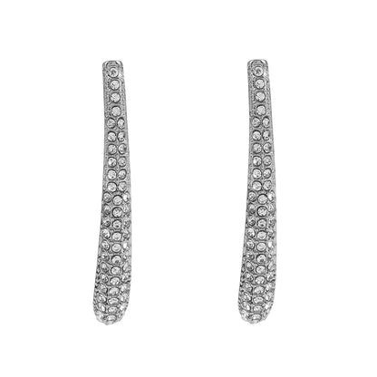 Style HILO: Boucles d'oreilles clous incurvées pavées de zircones en argent