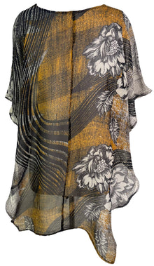 PRG6304 Haut Cascade en Pure Soie Transparente Avatar