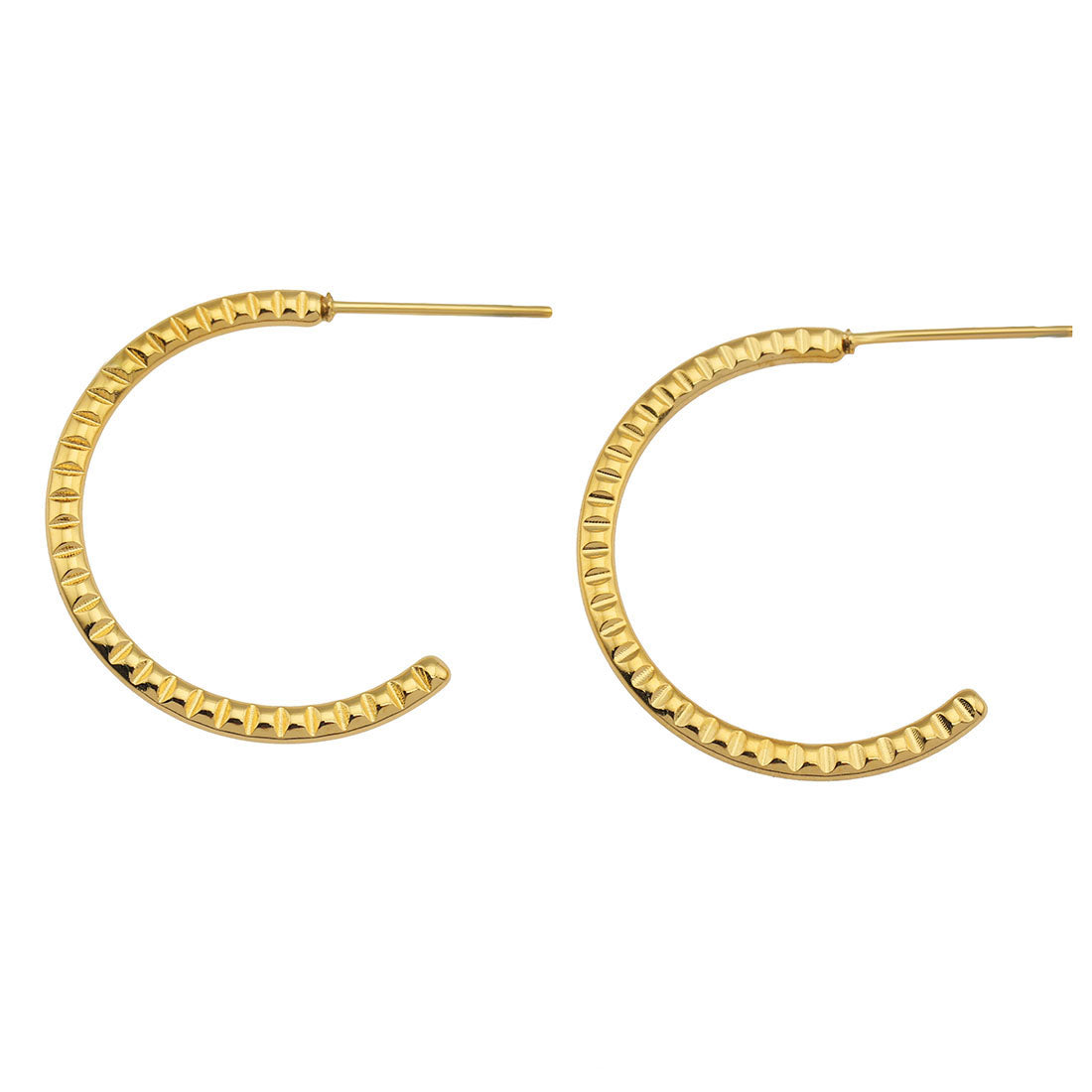 HOLLY : Boucles d'oreilles créoles texturées en or