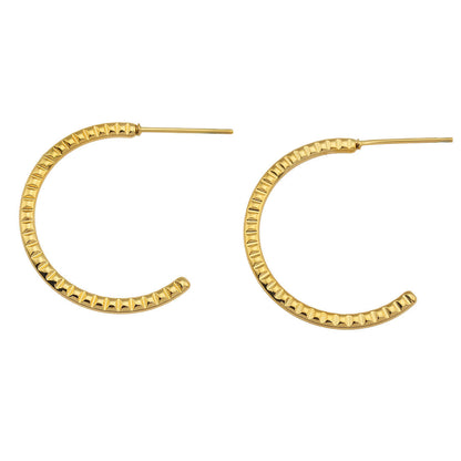 HOLLY : Boucles d'oreilles créoles texturées en or