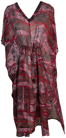 PRG6357 Kaftan long Avatar en pure soie transparente