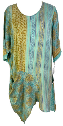 PRC6536 Robe Tunique en Pure Soie avec Poches Appliquées Avatar