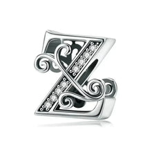 Pendentif Initiales en argent sterling 925 ajouré vintage