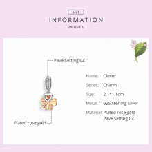 Breloque Trèfle Chanceux Gardon en Argent Sterling 925 - Scc1238
