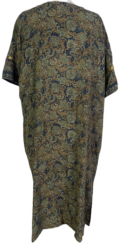 PRC6833 Duster long en pure soie à manches kimono avec ceinture Avatar