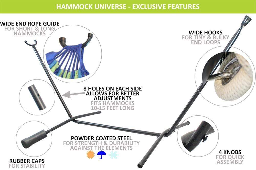 Support universel pour hamacs sans barre d'écartement