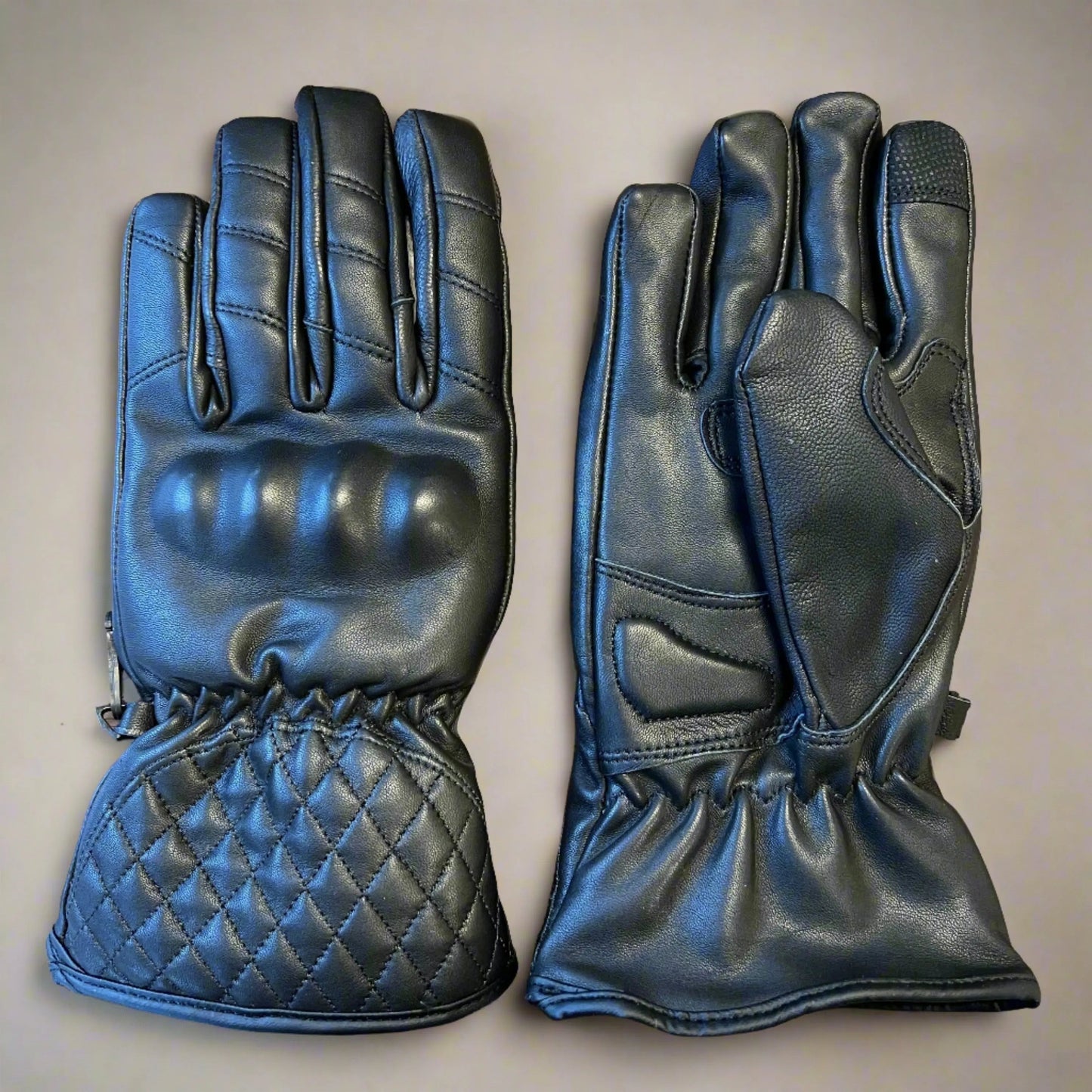 Gants de moto en cuir à coque dure