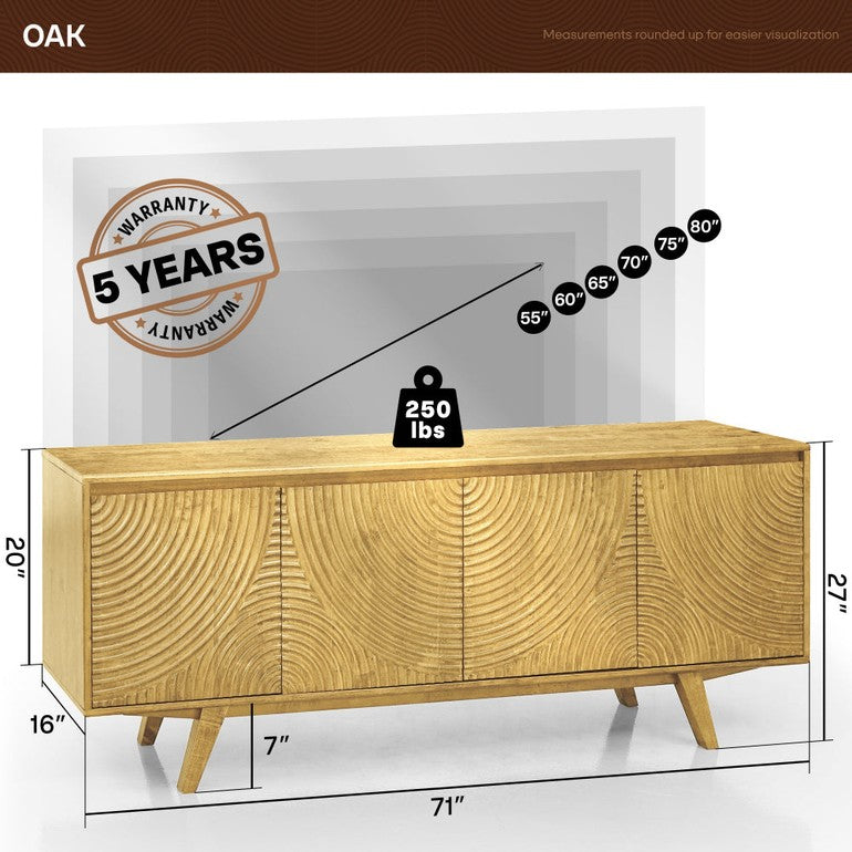 Meuble TV Harmony avec rangement pour téléviseurs jusqu'à 80 po