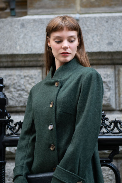 Manteau Évasé Rétro Harper Boutons Latéraux Élégant