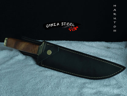 Couteau Bowie Ginza Steel Haruto-III - Lame de 9" avec étui en cuir