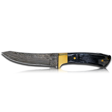 Hatif Hunter Special - Damascus Steel Skinner Knife 5 inch with Leather Sheath