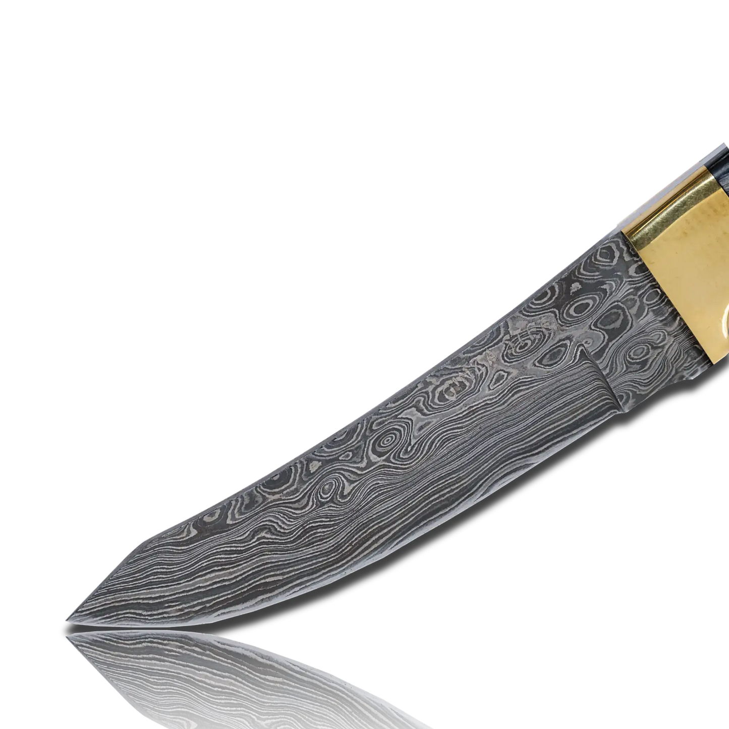 Couteau Hatif Hunter Special - Skinner en acier de Damas de 5 pouces avec étui en cuir