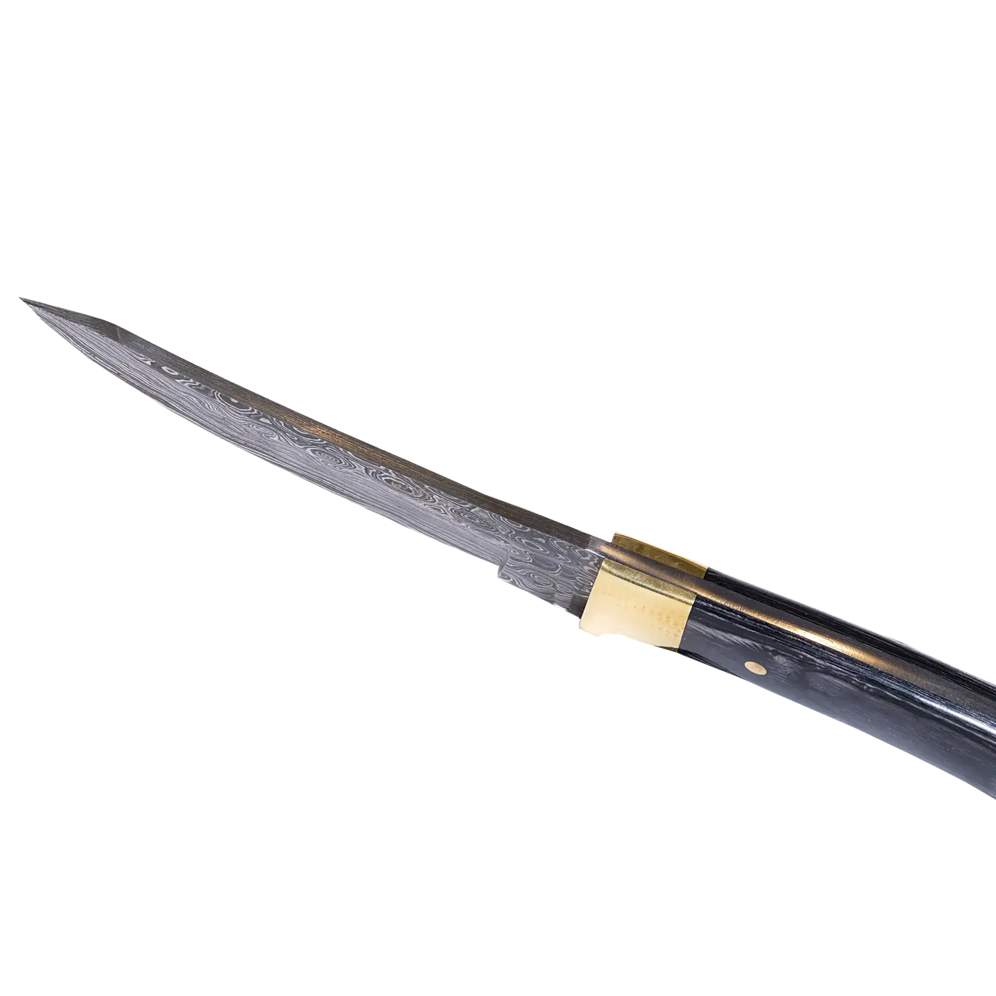 Couteau Hatif Hunter Special - Skinner en acier de Damas de 5 pouces avec étui en cuir