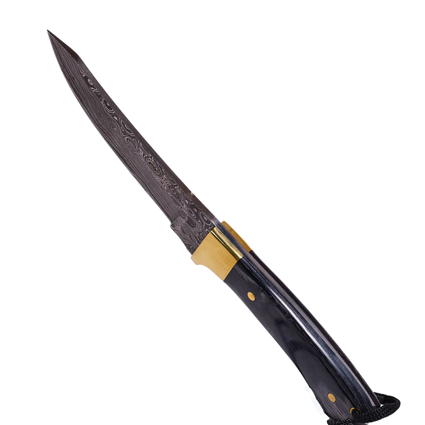 Couteau Hatif Hunter Special - Skinner en acier de Damas de 5 pouces avec étui en cuir