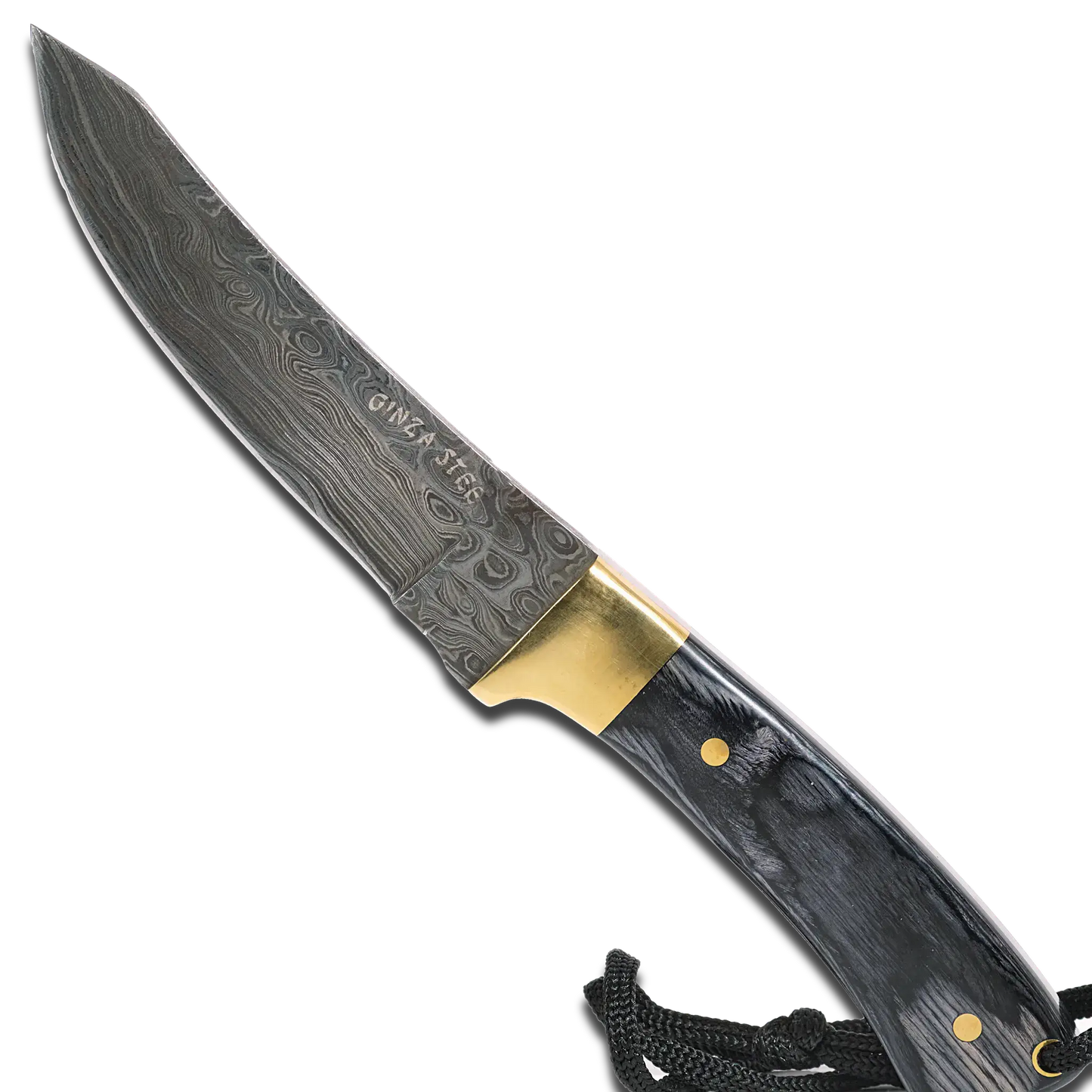 Couteau Hatif Hunter Special - Skinner en acier de Damas de 5 pouces avec étui en cuir